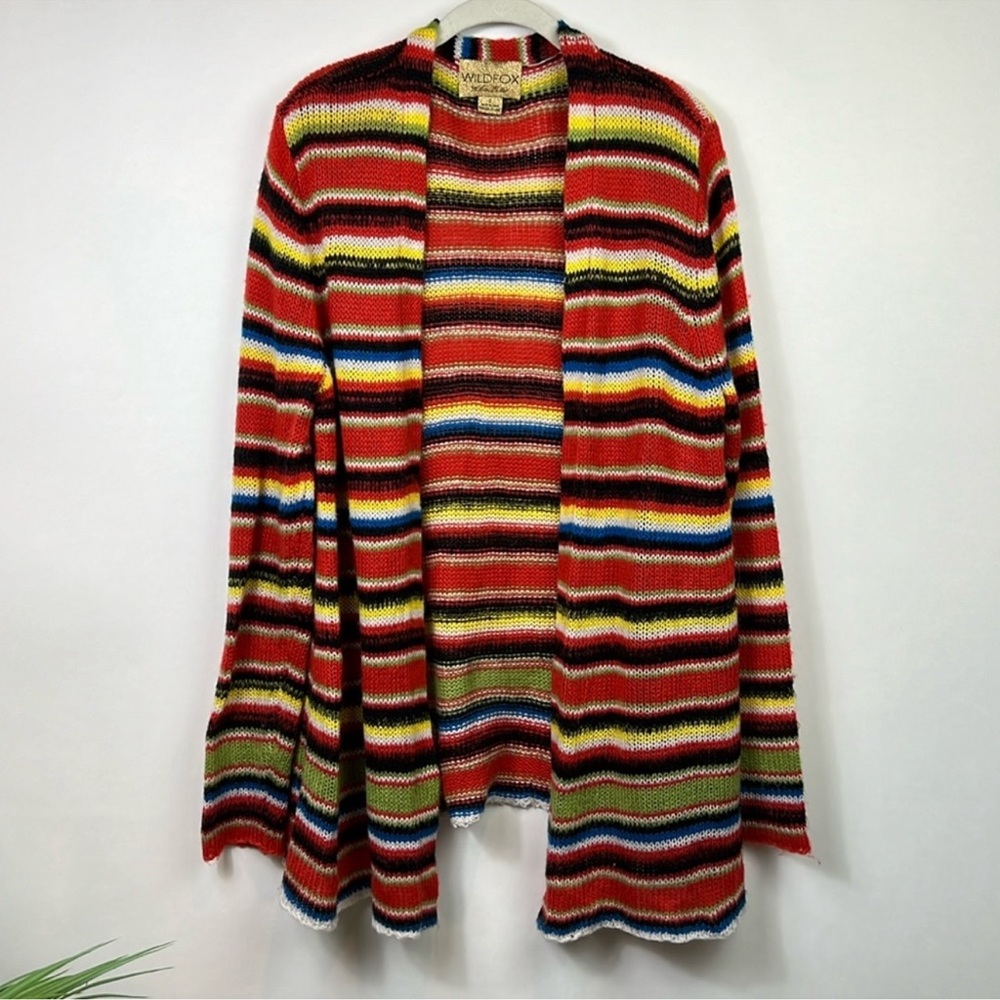 Wildfox Mohair Stripped Mexican Blanket Cardian